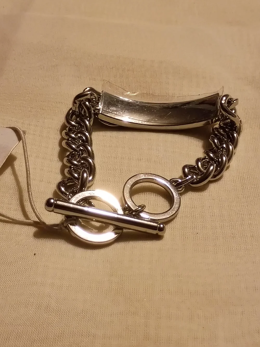 Chico Silver Crystal Pavé Bar Toggle Bracelet